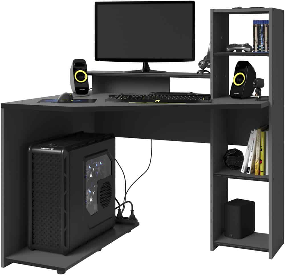 Curved Parisot Setup Gaming Desk with Dual Monitor