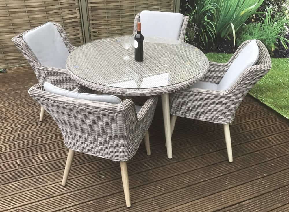 Signature Weave Danielle 4 Chair Round Table Garden Dining Set