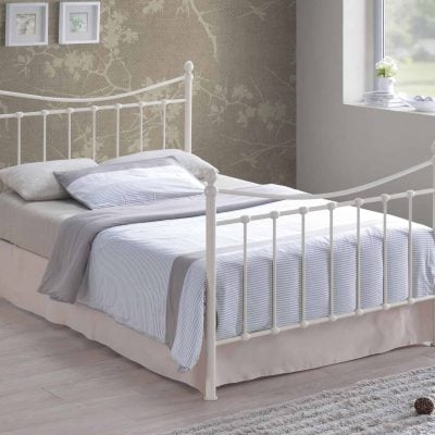 Time Living Alderley Ivory Metal Bed Frame