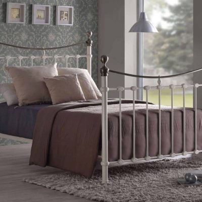 Time Living Elizabeth Ivory Metal Bed Frame The Home and Office Stores