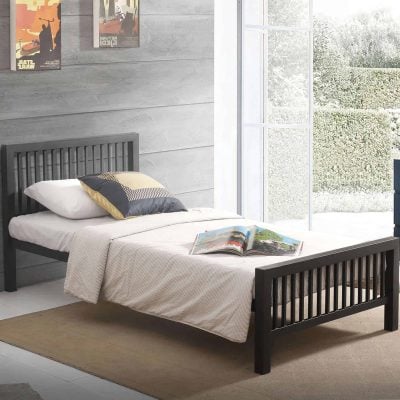 Time Living Meridian black metal bed