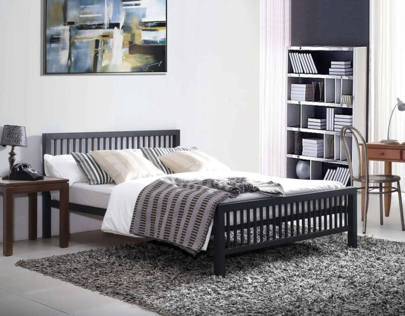 Time Living Meridian Black Metal Bed Frame The Home and Office Stores
