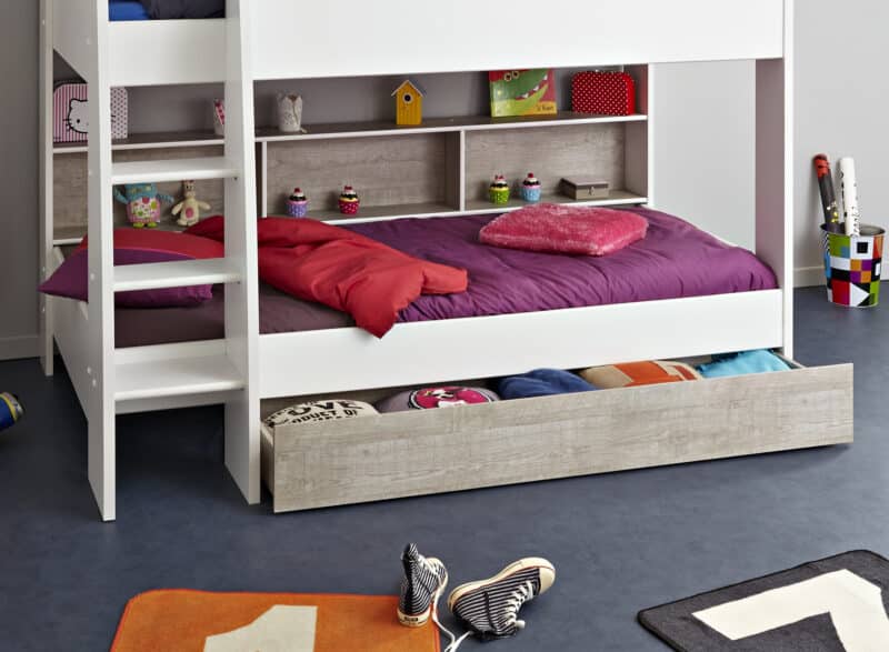 Parisot Tam Tam 3 Bunk Bed White Grey The Home and Office Stores