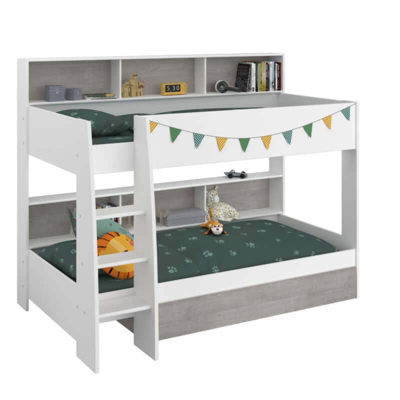 Parisot Tam Tam 3 Bunk Bed White Grey The Home and Office Stores