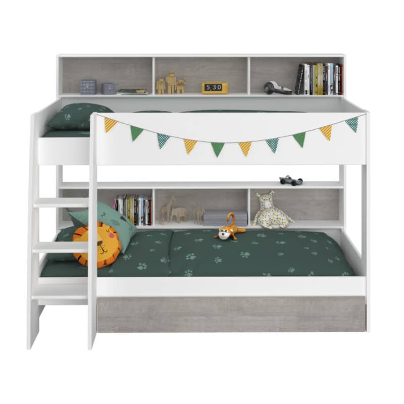 Parisot Tam Tam 3 Bunk Bed White Grey The Home and Office Stores