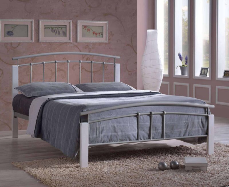 Time Living Tetras Silver Metal Bed Frame The Home and Office Stores