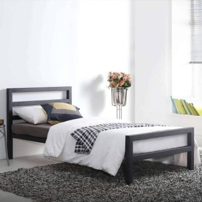 Time Living City Block Black Metal Bed Frame The Home and Office Stores 2