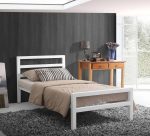 Time Living City Block White Metal Bed Frame