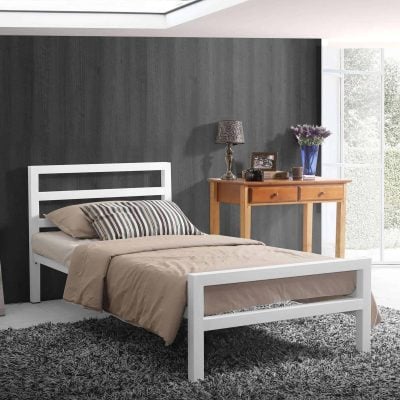 Time Living City Block White Metal Bed Frame The Home and Office Stores