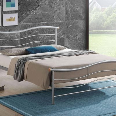 Time Living Waverley Silver Metal Bed Frame The Home and Office Stores