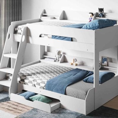 Flair Furnishings Flick Triple Bunk Bed White The Home and Office Stores