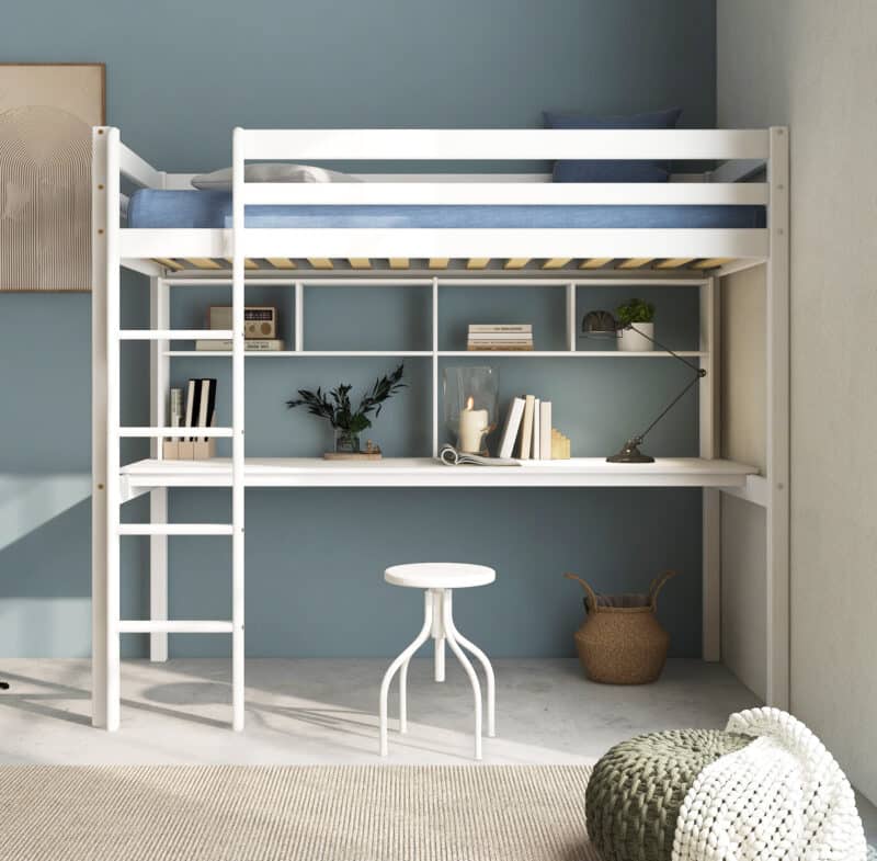 Hit 10 High Sleeper Bed with Long Desk The Home and Office Stores