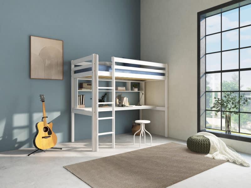 Hit 10 High Sleeper Bed with Long Desk The Home and Office Stores