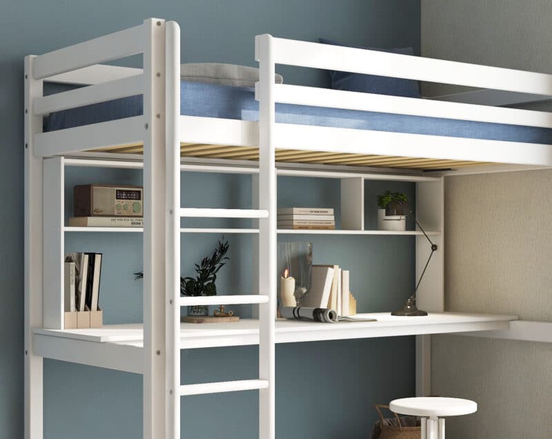 Hit 10 High Sleeper Bed with Long Desk The Home and Office Stores