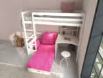 Hit 7 High Sleeper Bed with Pink Chair Bed The Home and Office Stores