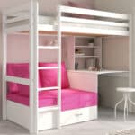 Hit 7 High Sleeper Bed with Pink Chair Bed The Home and Office Stores