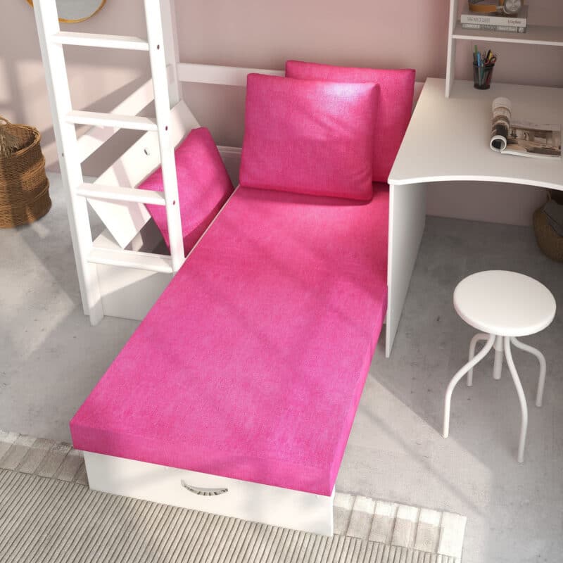 Hit 7 High Sleeper Bed with Pink Chair Bed The Home and Office Stores