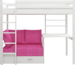 Hit 7 High Sleeper Bed with Pink Chair Bed The Home and Office Stores