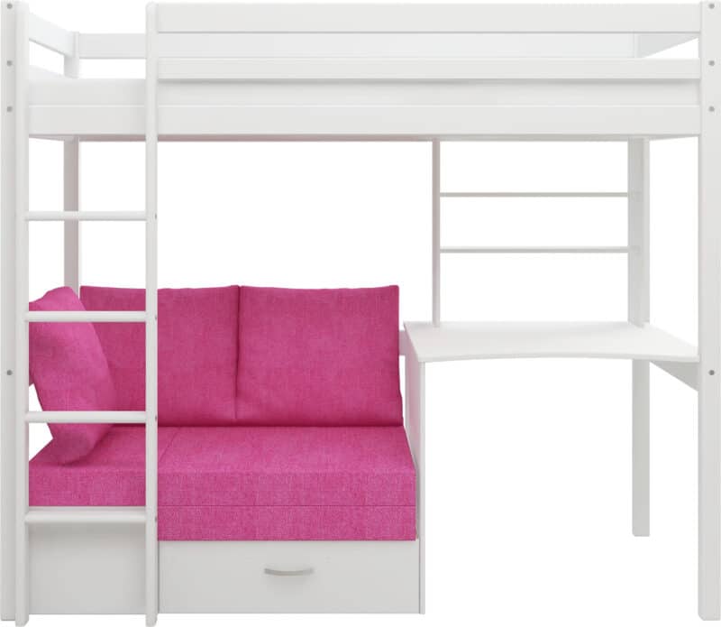 Hit 7 High Sleeper Bed with Pink Chair Bed The Home and Office Stores