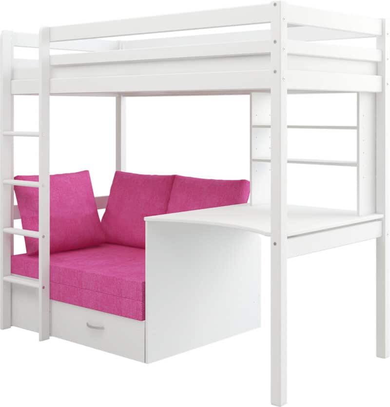 Hit 7 High Sleeper Bed with Pink Chair Bed The Home and Office Stores