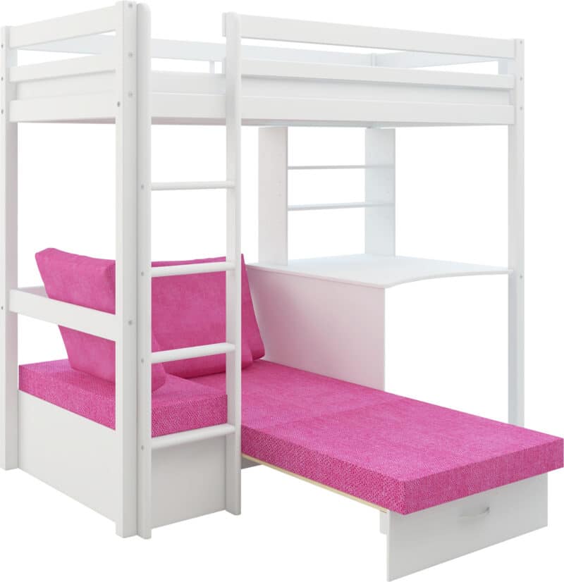 Hit 7 High Sleeper Bed with Pink Chair Bed The Home and Office Stores