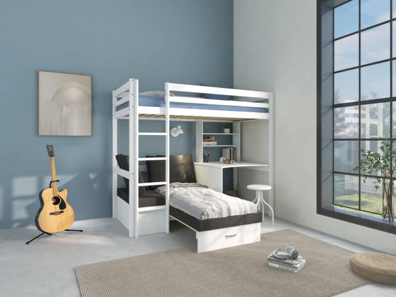 Hit 8 High Sleeper Bed with Black Chair Bed The Home and Office Stores