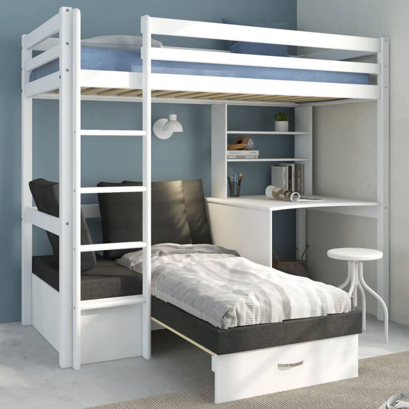 Hit 8 High Sleeper Bed with Black Chair Bed The Home and Office Stores