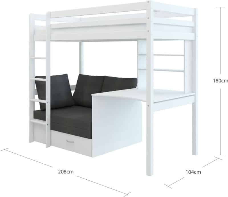 Hit 8 High Sleeper Bed with Black Chair Bed The Home and Office Stores