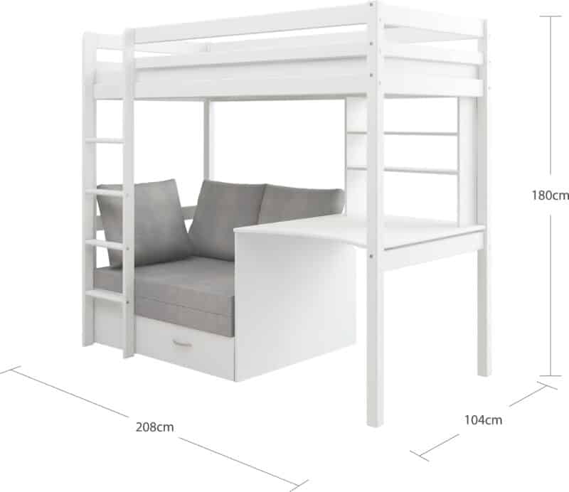 Hit 9 High Sleeper Bed with Grey Chair Bed The Home and Office Stores