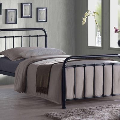 Time Living Miami black metal bed frame