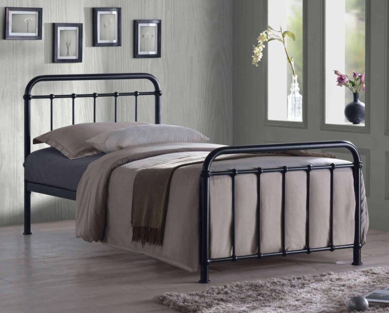 Time Living Miami black metal bed frame