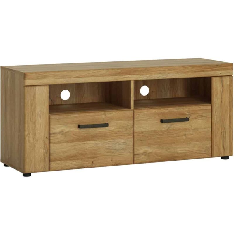 Furniture To Go Cortina 2 Drawer TV Cabinet Oak The Home and Office Stores