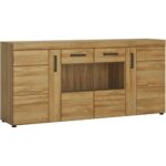 Furniture To Go Cortina 4 Door Wide Sideboard Oak The Home and Office Stores