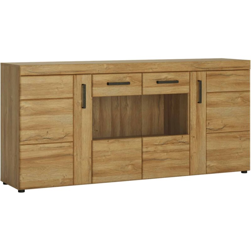 Furniture To Go Cortina 4 Door Wide Sideboard Oak The Home and Office Stores