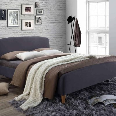 Time Living Geneva Dark Grey Fabric Bed The Home and Office Stores