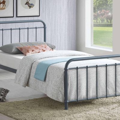 Time Living Miami grey metal bed frame