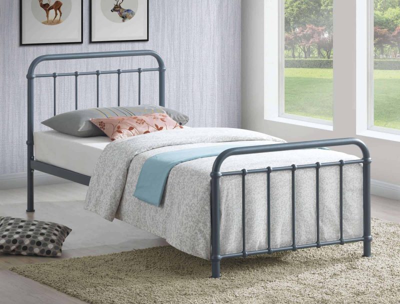 Time Living Miami grey metal bed frame