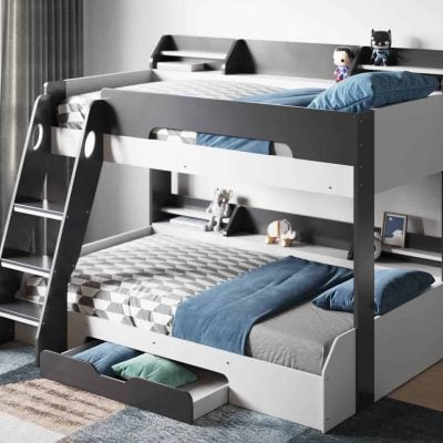 Flair Furnishings Flick Triple Bunk Bed Grey The Home and Office Stores