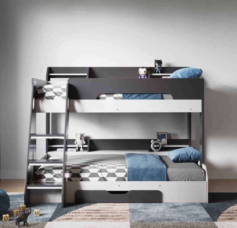 Flair Furnishings Flick Triple Bunk Bed Grey The Home and Office Stores
