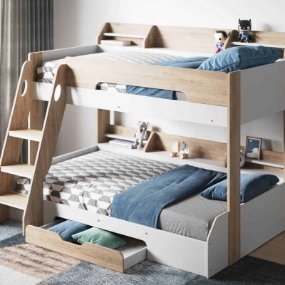 Flair Furnishings Flick Triple Bunk Bed Oak The Home and Office Stores