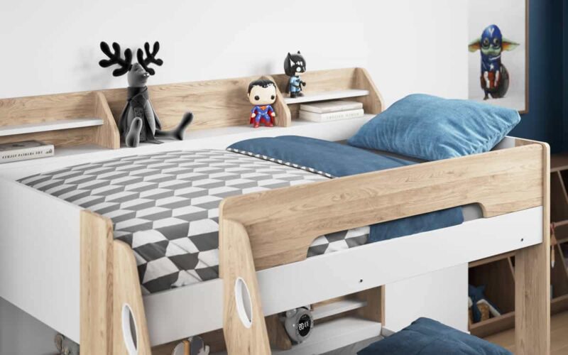 Flair Furnishings Flick Triple Bunk Bed Oak The Home and Office Stores