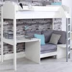 Kids Avenue Noah B High Sleeper Bed With Silver Cushions