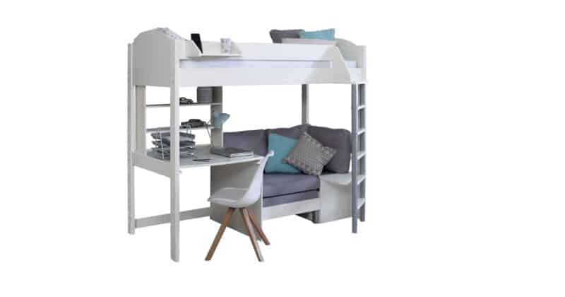 Kids Avenue Noah C High Sleeper Bed with Silver Cushions The Home and Office Stores