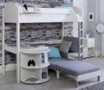 Kids Avenue Noah D High Sleeper Bed with Silver Cushions The Home and Office Stores