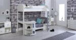 Kids Avenue Noah D High Sleeper Bed with Silver Cushions The Home and Office Stores