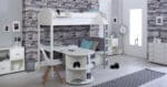 Kids Avenue Noah D High Sleeper Bed with Silver Cushions The Home and Office Stores