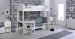 Kids Avenue Noah E High Sleeper Bed with Silver Cushions The Home and Office Stores