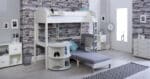 Kids Avenue Noah E High Sleeper Bed with Silver Cushions The Home and Office Stores