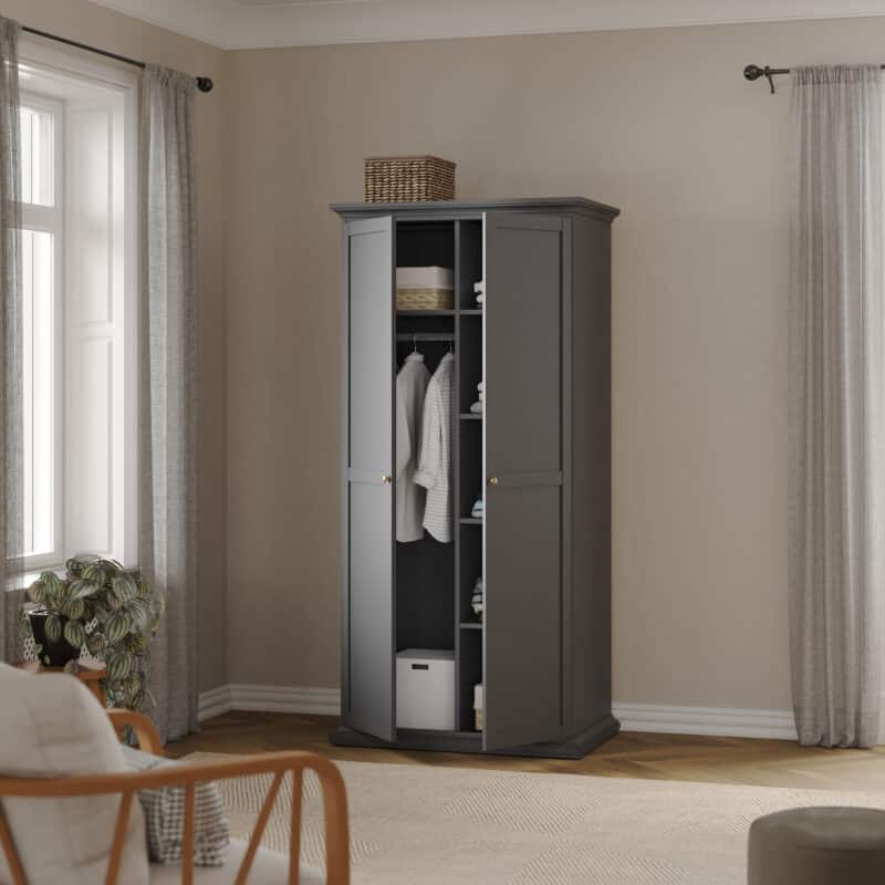 Furniture To Go Paris 2 Door Wardrobe Matt Grey The Home and Office Stores
