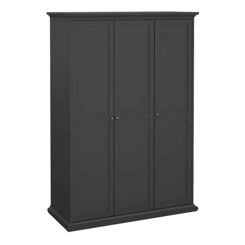 furniture to go paris 3 door wardrobe matt grey